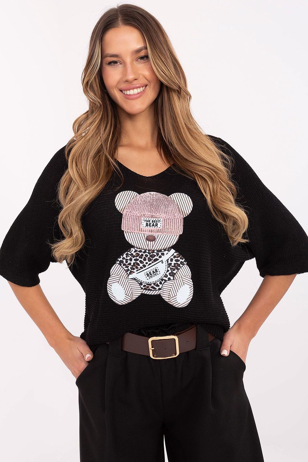 Rövidujjú pulóver model 206703 Italy Moda